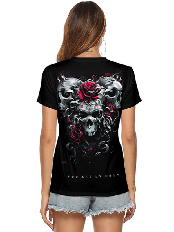 Skeleton Hand Print V-Neck Women's T-shirt - Image 4