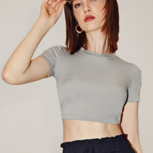 Women's back -back lace -round collar chief must be exposed navel top