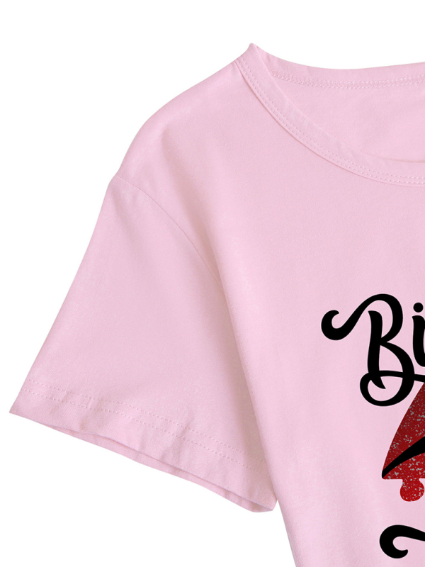 Lips Print Birthday Graphic Casual Tee - Image 8