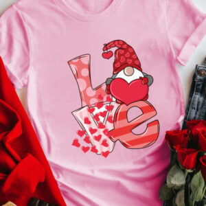 Mother's Day Valentine's Day plus size couple love LOVE romantic print short-sleeved T-shirt