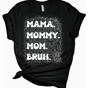 Women's Mother's Day mama print short sleeve T-shirt