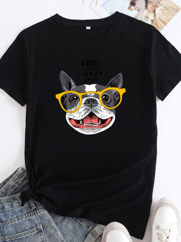 New puppy print round neck short sleeve T-shirt - Image 11