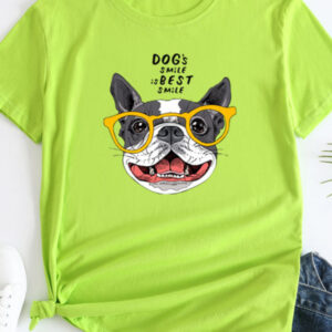 New puppy print round neck short sleeve T-shirt