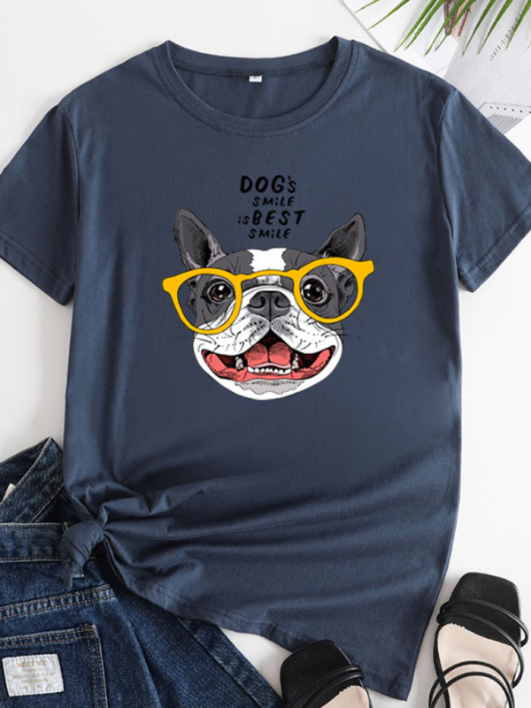 New puppy print round neck short sleeve T-shirt - Image 10