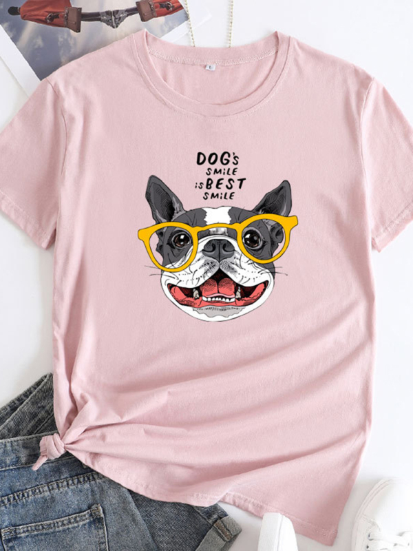 New puppy print round neck short sleeve T-shirt - Image 7