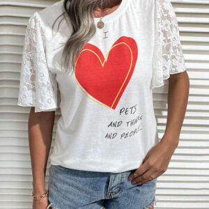 New Fashion Women's Valentine's Day Clothing Printed Short Sleeve T-Shirt