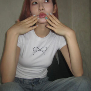 New round neck pullover short sleeve letter print T-shirt