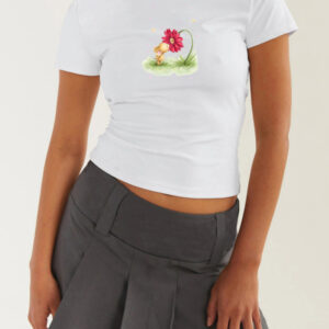 Women's new Easter egg bunny printed T-shirt Y2K tight top printed T-shirt