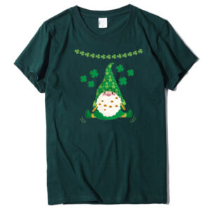 Women's New Hat Old Man Clover Print St. Patrick's Day Short Sleeve T-Shirt