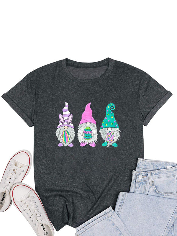 Women's Easter T-Shirt Funny MAMA Bunny Print Graphic T-Shirt - Image 3