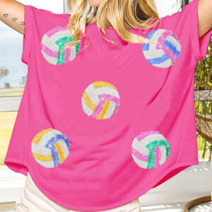 New color ball sequin embroidery pullover round neck short-sleeved T-shirt top