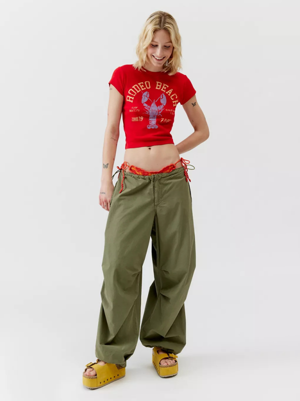 New round neck printed short sleeve slim fit short sexy waist-revealing ladies T-shirt - Image 2