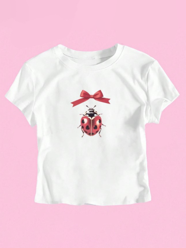 New Arrivals Women's New Street Fashion Round Neck T-shirt Letter Printed Navel Short Sleeve - Image 7
