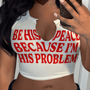 Women's Fashion Sexy Letter Printed T-shirt Sleeveless Vest U-neck Small Vest