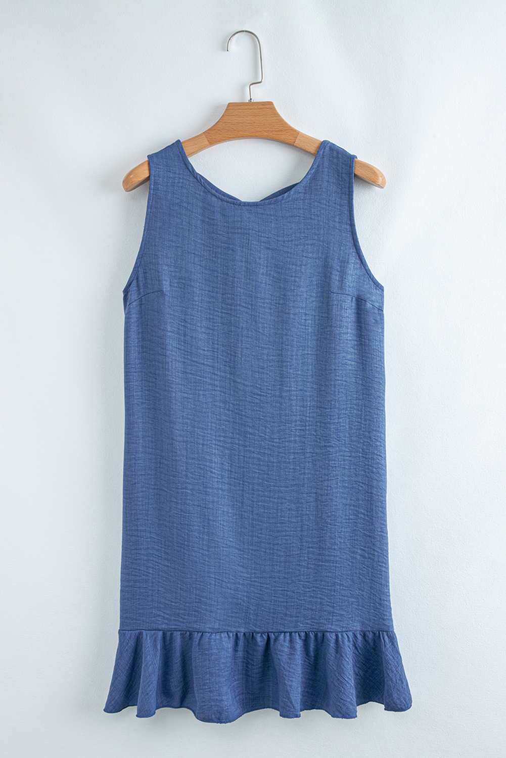 Ashleigh Blue Knot Scoop Back Ruffle Hem Sleeveless Mini Dress - Image 6