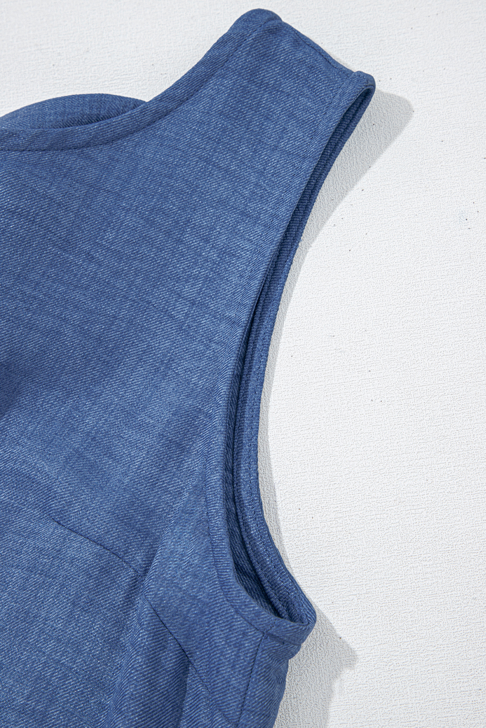 Ashleigh Blue Knot Scoop Back Ruffle Hem Sleeveless Mini Dress - Image 8