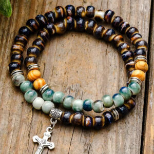Multicolor Double-Layered Cross Beading Bracelet
