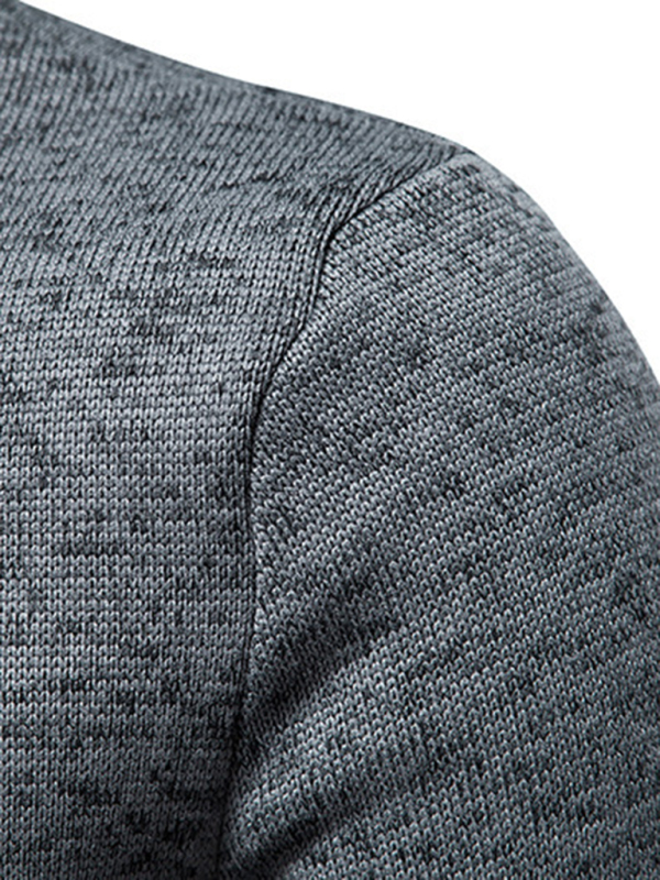 Men's solid color turtleneck zipper long sleeve sweatshirt - Image 14