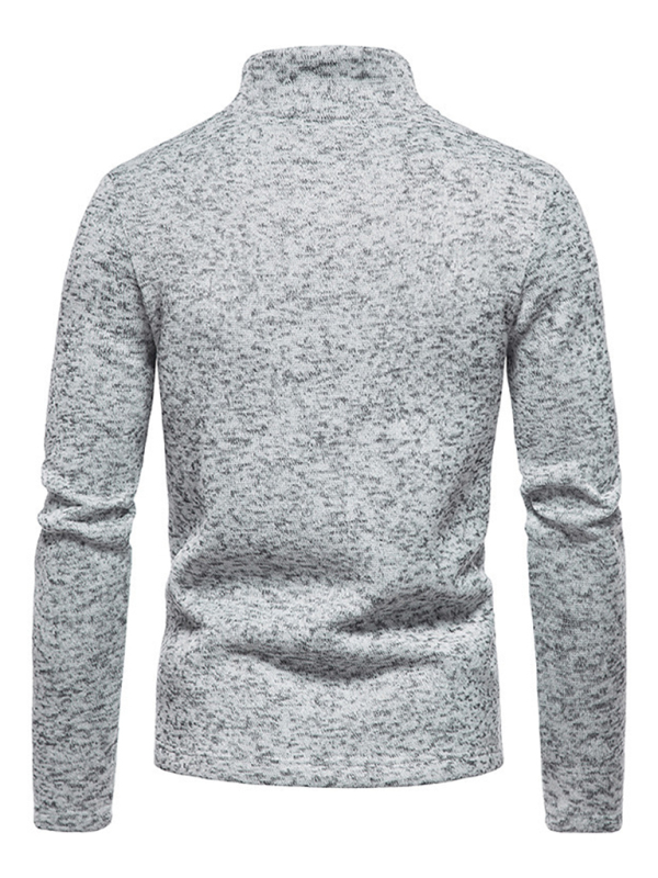 Men's solid color turtleneck zipper long sleeve sweatshirt - Image 10