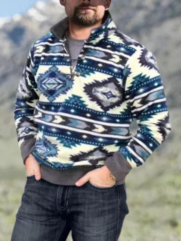 Fashion casual pullover long-sleeved sweater print top - Image 4