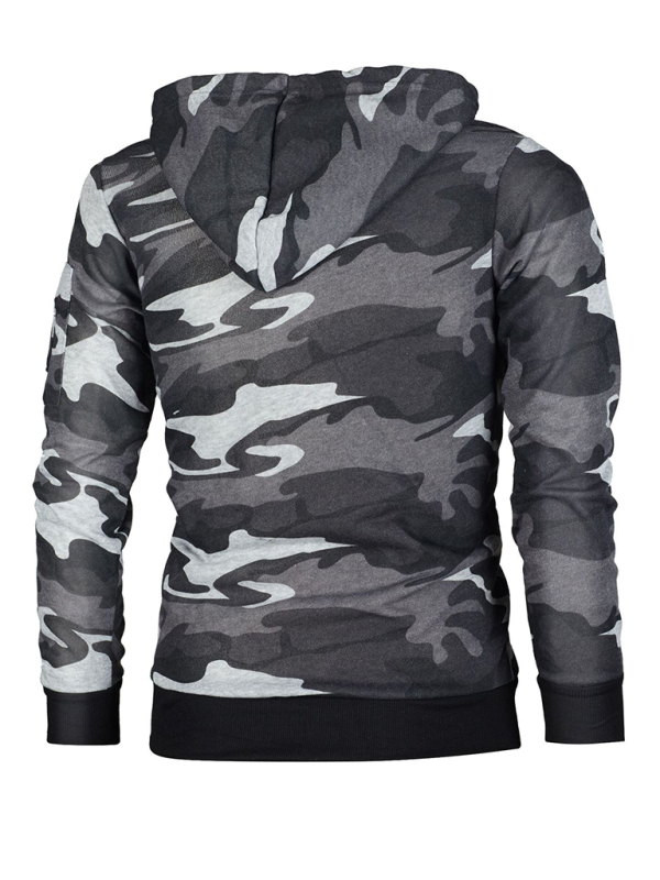 Men's camouflage pocket long-sleeved hoodie - Image 5