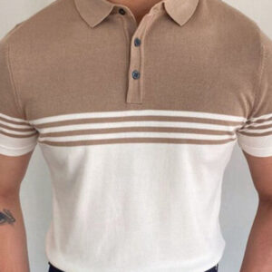 New Knitwear Short-sleeved color-blocking business Polo shirt