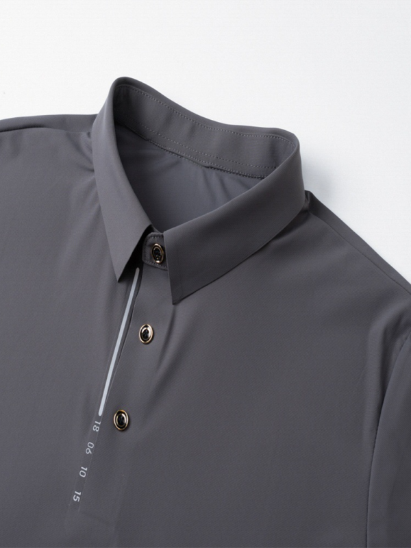 Men's short-sleeved ice silk high elastic non-marking polo shirt - Image 10