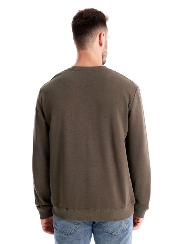 Men's Loose Solid Color Round Neck Casual Long Sleeve Sweatshirt - Image 11