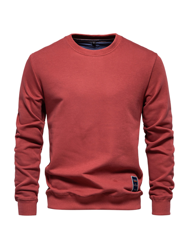 Men's Loose Solid Color Round Neck Casual Long Sleeve Sweatshirt - Image 6