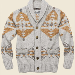 Jacquard Outer Wear Sweater Long Sleeve Knitted Jacket Top