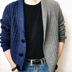 Men's Color Block Single Breasted Casual Knit Cardigan