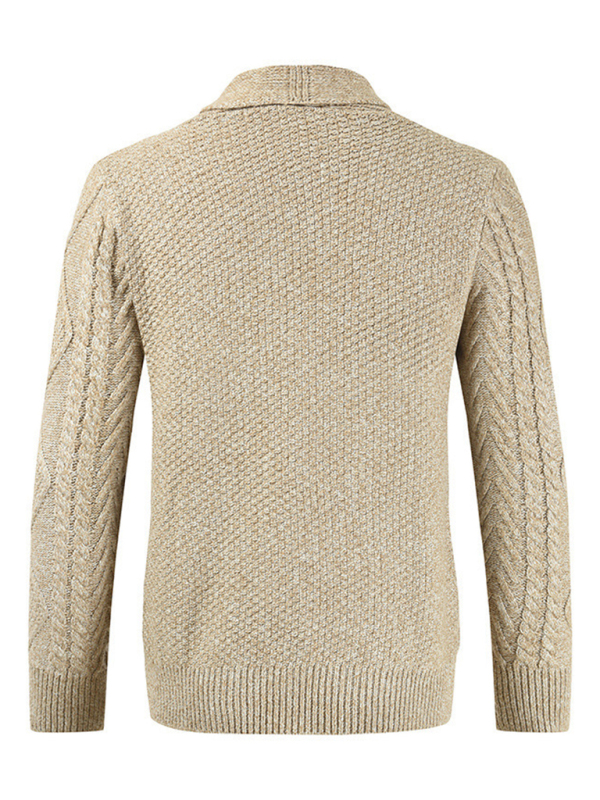 Men's Business Self Design Open Front Cardigan - Image 3