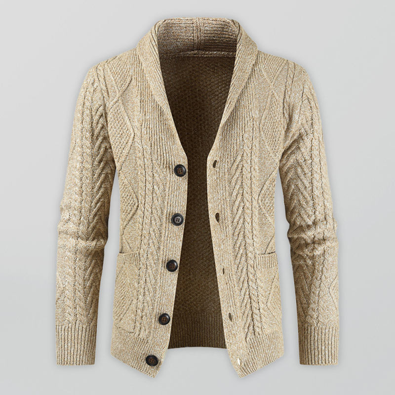 Men's Business Self Design Open Front Cardigan - Image 4