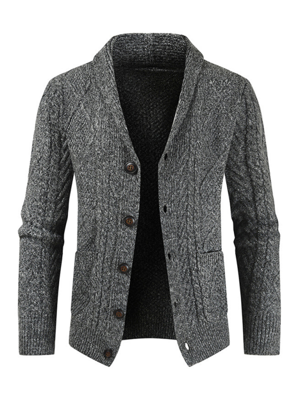 Men's Business Self Design Open Front Cardigan - Image 2