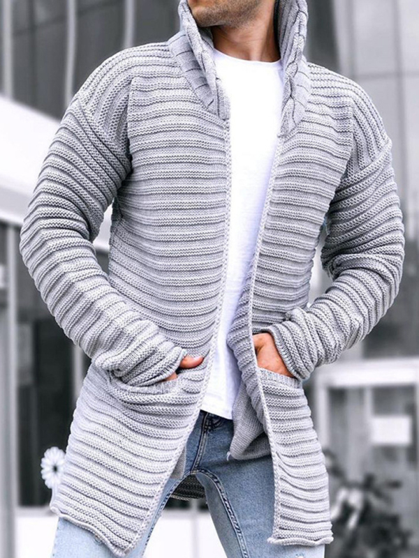 Men's turtleneck long sleeve knitted sweater cardigan - Image 3