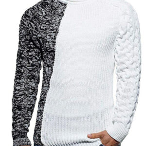 Men's new round neck long sleeve knitted slim sweater