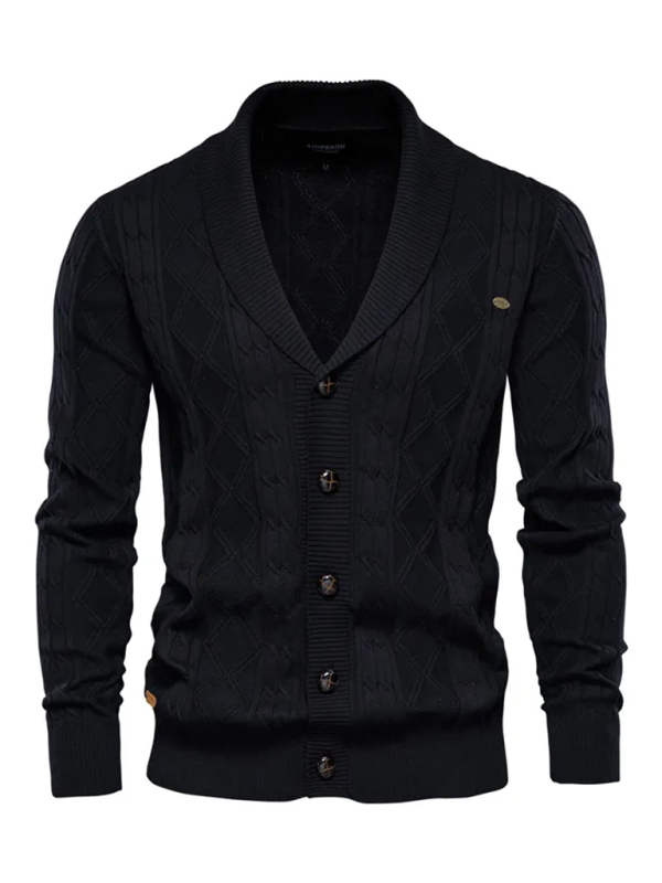 Men's Fashion Self Design Knit Cardigan - Image 5