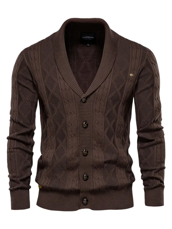 Men's Fashion Self Design Knit Cardigan - Image 3