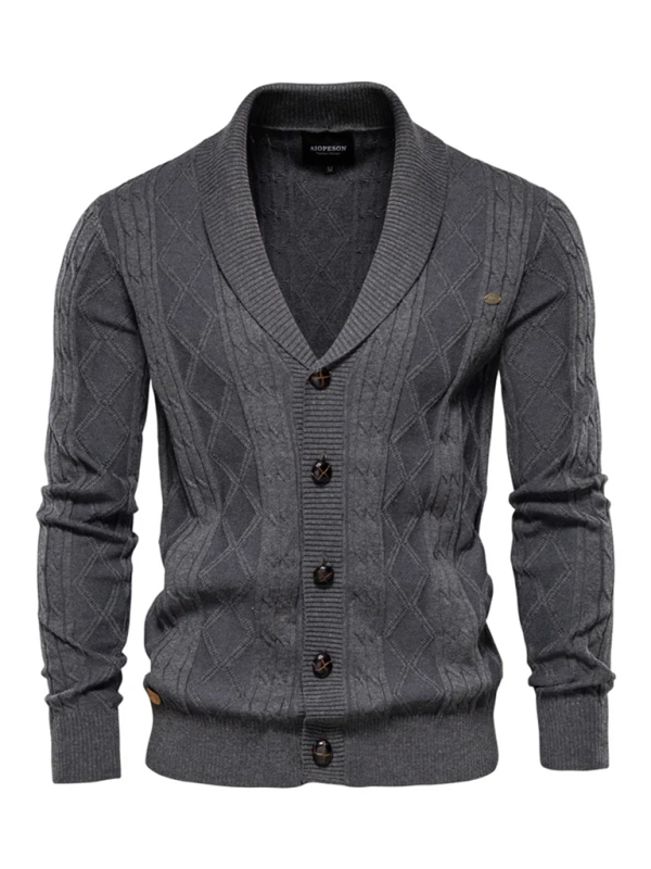 Men's Fashion Self Design Knit Cardigan - Image 6