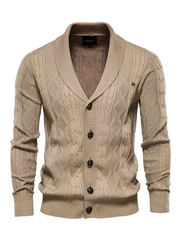 Men's Fashion Self Design Knit Cardigan - Image 2