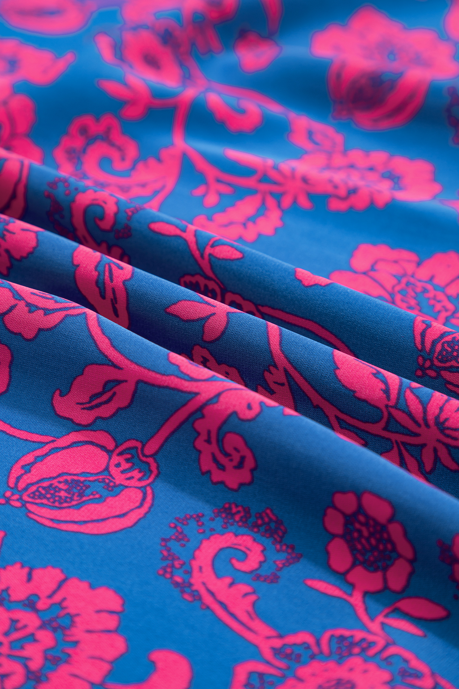 Blue Floral Print Twisted V Neck Tied Backless Maxi Dress - Image 16